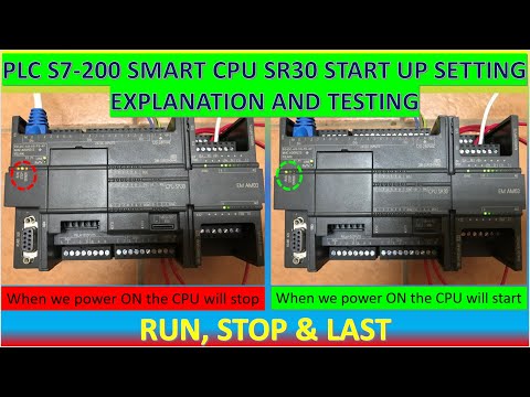 PLC S7 200 SMART CPU SR30 start up setting with correct function "RUN", "STOP" & "LAST"