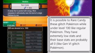 Various Generation VII invalid / glitch Pokémon in Pokémon Sun