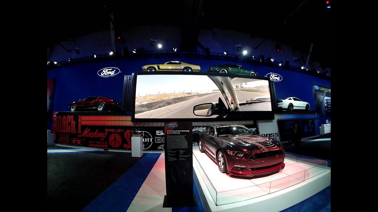 Ford Mustang drifting film at Ford Booth, SEMA Show 2014, Philippe Danh