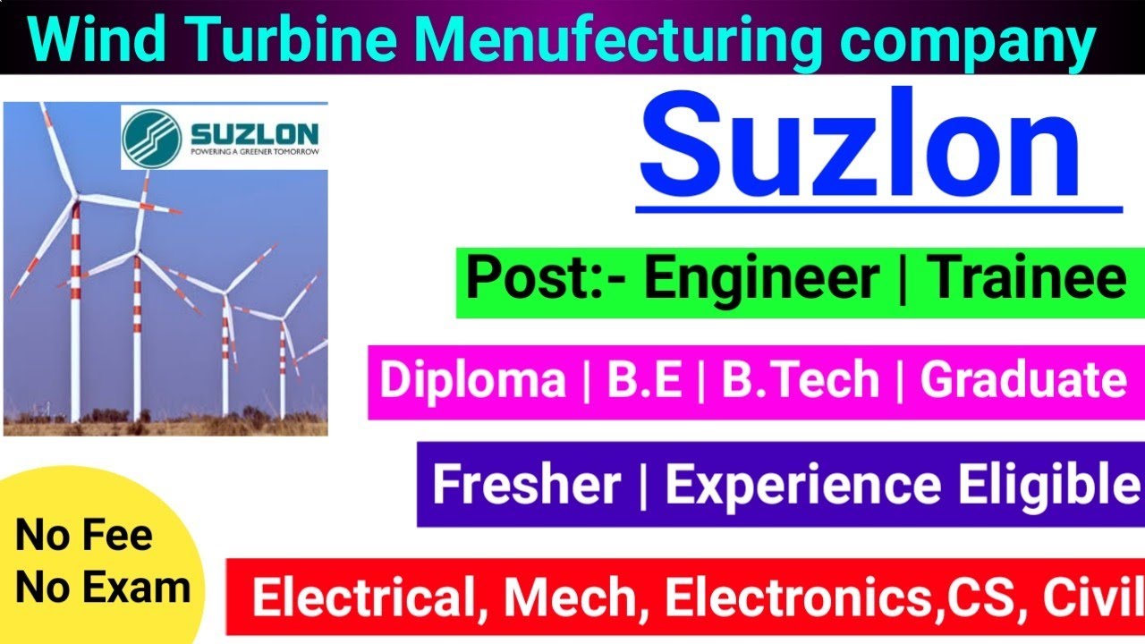Suzlon recruitment 2022/Wind turbine menufecturing company/Diploma jobs