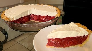 Ponchatoula Strawberry Pie Made With Fresh Strawberries Whipped Cream In Pre-Baked Pie Shell