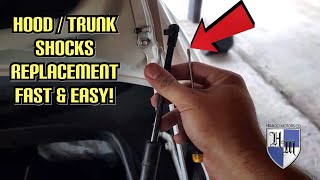 HOW TO REPLACE TRUNK OR HOOD SHOCKS FAST & EASY! DIY LEXUS GS  IS LS ETC