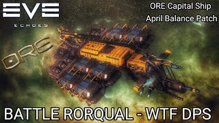 EVE Echoes WTF BATTLE RORQUAL -15000+ DPS ORE Capital Ship - April Balance Patch - Fitting Guide