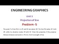Projection of Line Problem No 5 - Line inclined to both the reference plane-Engineering Graphics