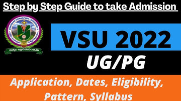 Vikrama Simhapuri University Admission 2022: Application  Dates, Eligibility, Pattern, Syllabus