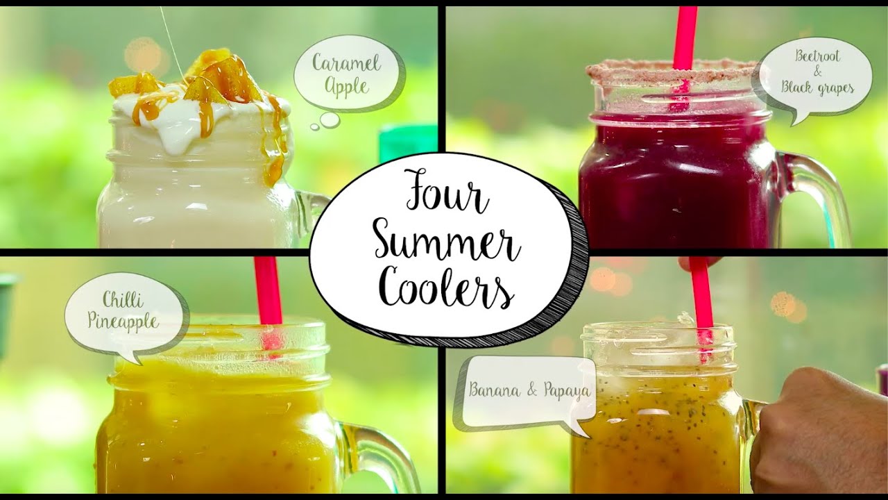 Fresh Summer Coolers 4 Ways | Refreshing Home made Summer Drinks PART - 2