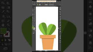 Flat design potted plant - Adobe illustrator #short
