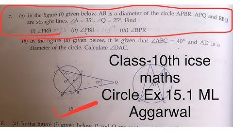 Class-10th #icse #maths #circle | In the figure (i) given below, AB is a diameter of the circle APBR