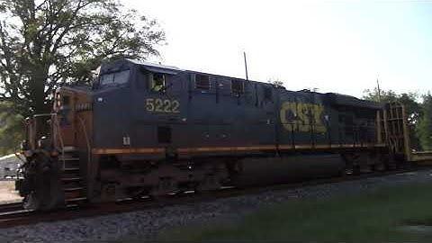 CSX F768-16 ES40DC  with Awesome Horn Salutes as its working its way up the Hill good size train