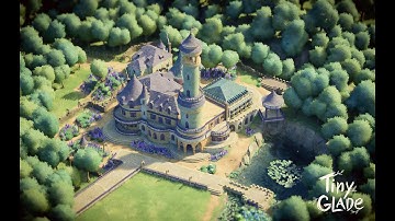 Tiny Glade, timelapse of the build of the Gaudi-inspired Grand Mansion