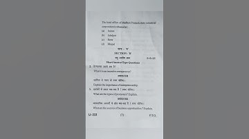 M. com 3rd semester question paper of Entrepreneurship skill Development #entrepreneurship #mcom