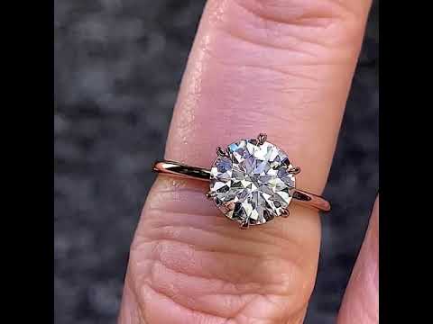 1.5mm Petite Round Brilliant Lab Grown Diamond Solitaire with Ring Guard ring video