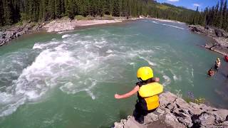 Cliff Jumping on the Red Deer River with Mukwah Rafting