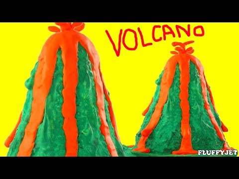 VOLCANO ERUPTIONT Kids Playtime Play Doh Stop Motion Cartoons Kids Animations