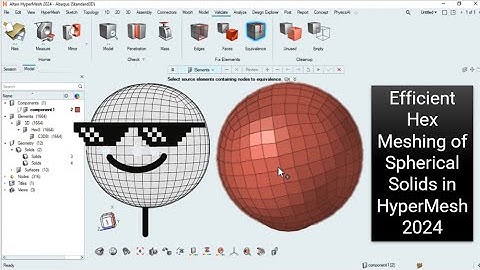Efficient Hex Meshing of Spherical Solids in HyperMesh 2024.