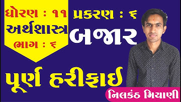 STD 11 Economics Ch 6 (બજાર) ભાગ 6 | ધોરણ 11 અર્થશાસ્ત્ર Ch 6 (બજાર) | Nilkanth Miyani