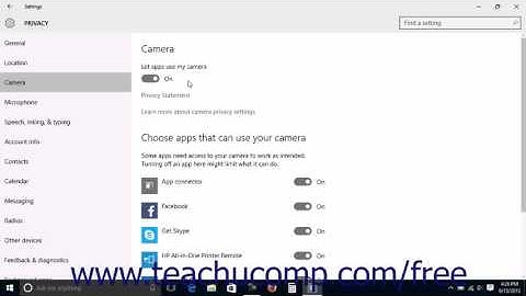 Windows 10 Tutorial Camera Privacy Settings Microsoft Training