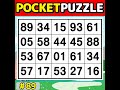 【Pocket Puzzle】 Perfect for daily brain exercises! 《Number Search|Brain training》 #89