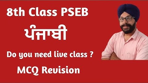 class 8 pseb model test paper revision punjabi class 8 pseb revision info 8th class punjabi mcq