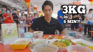 Hawker Food Eating Contest in Chinatown Singapore! | 3KG EATEN IN 6 MINUTES! | Singapore Street Food