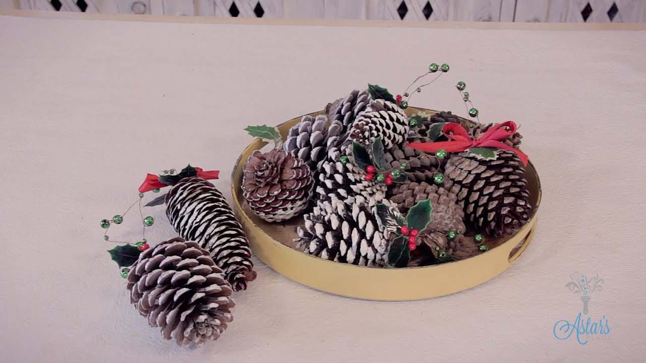 Arts and Crafts Tutorial How to make Pinecone Christmas Tree