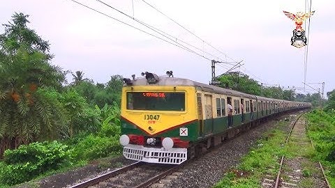 Up & Down Electric Multiple Unit Or EMU Train Eastern Railway Of Indian Railways