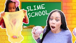 There is a big mess at slime school. naiah and elli, students, spill
all the ingredients in pretend classroom. teacher miss cray ...