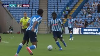 Caleb Yirenkyi Debut Game For Coventry City FC Against AS Monaco 