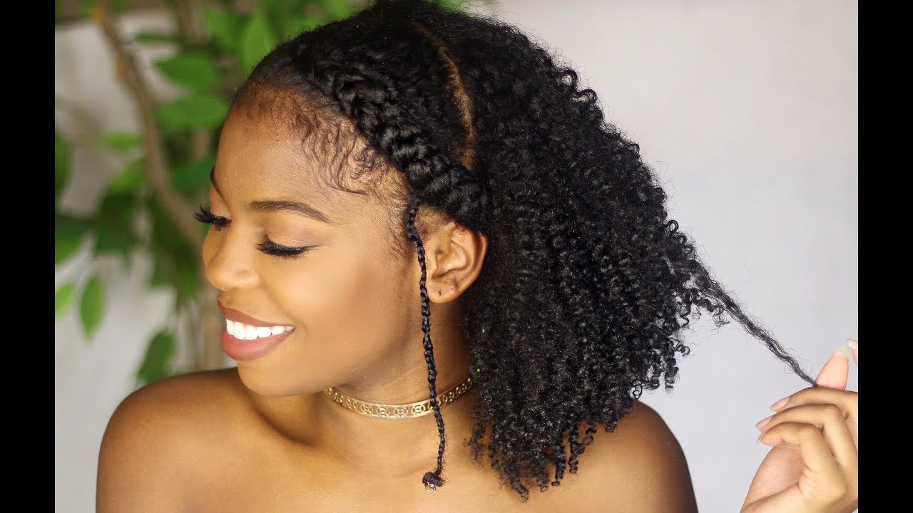 Half Up Crown Braid Tutorial On Natural Hair Ft. Mielle Organics Mongongo  Line [Video] - Black Hair Information