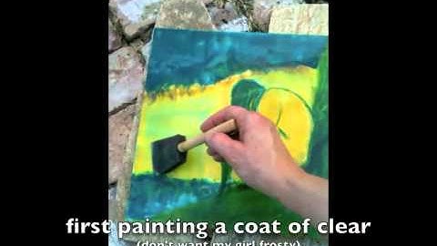 Wet shellac burn on encaustic.