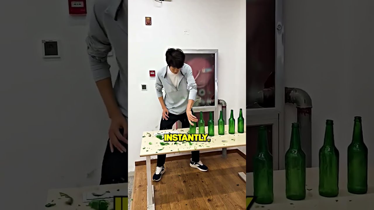 8 Glass Bottles Vs His Head