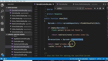 QRcode tutorial   41   list all transactions under a qrcode - Laravel 5.6 full project course
