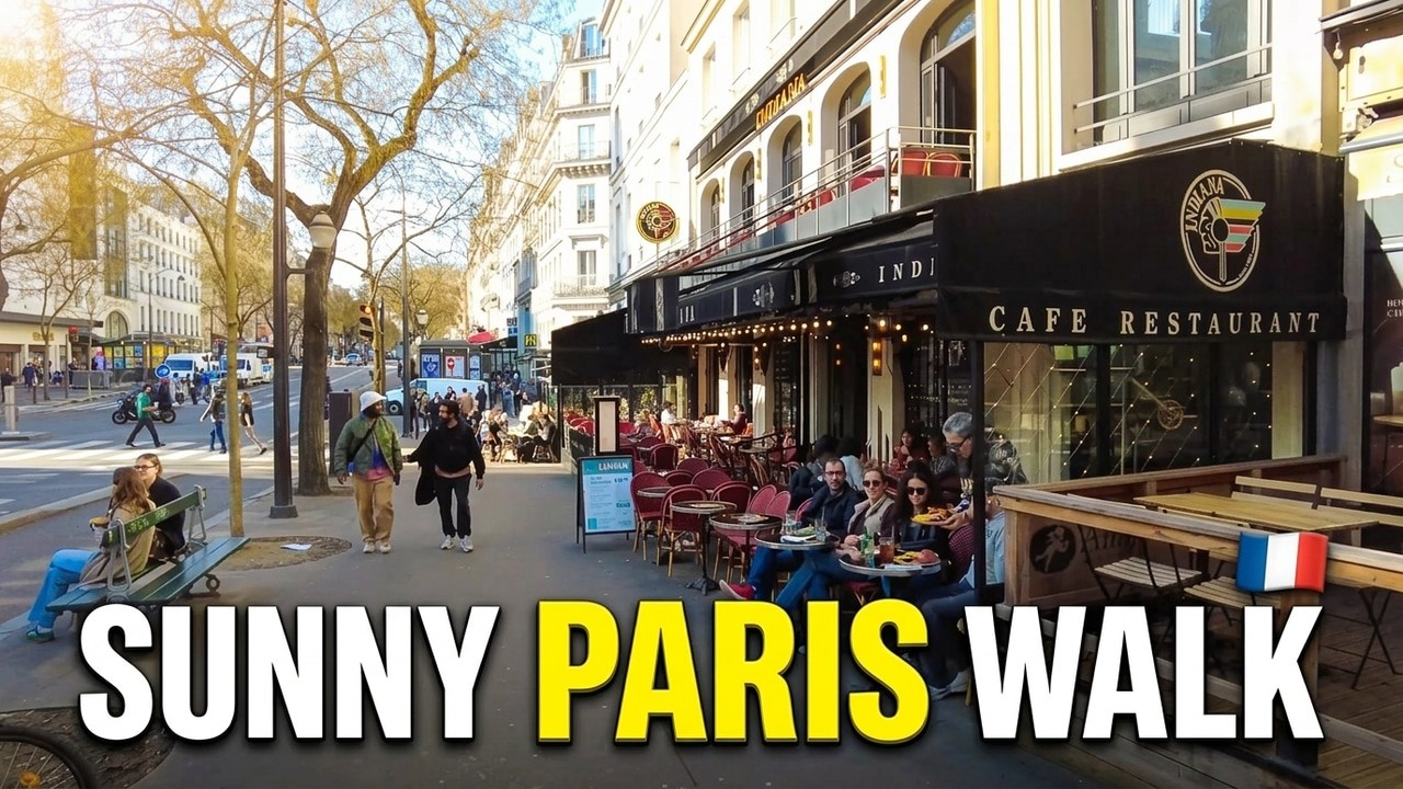 [4K] Sunny Paris Walking Tour 🇫🇷 | From Elegant Boulevards to Local Montmartre Streets
