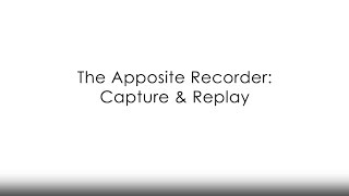 The Apposite Recorder: Capture & Replay