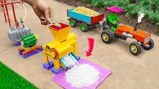 Diy tractor making mini rice flour mill machine | modern agriculture machine in india | @Sunfarming