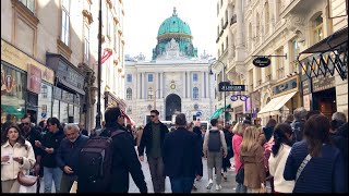 #austria THE SPECTACULAR CITY AND A LOT OF TOURIST IN VIENNA DOWNTOWN Austria.. April 2024 Tour