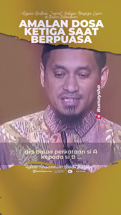 Mengadu Domba Termasuk Dosa Besar - Rumaysho TV