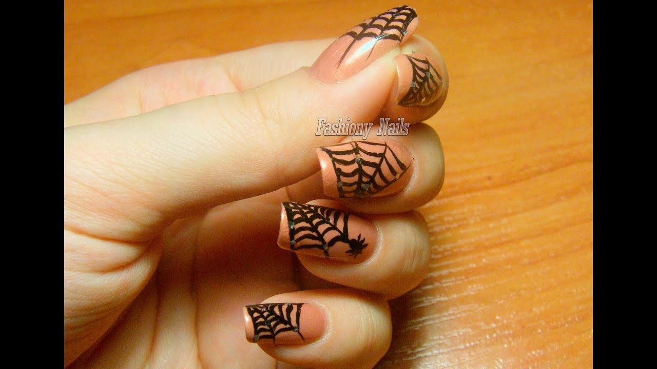 1. Spooky Spider Web Nails - wide 2