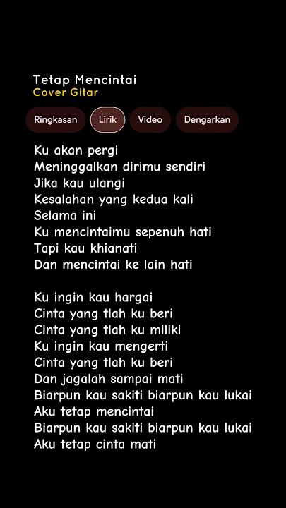 LIRIK LAGU TETAP MENCINTAI - SPASI (Ku akan pergi meninggalkan dirimu sendiri) Cover Gitar #lyrics
