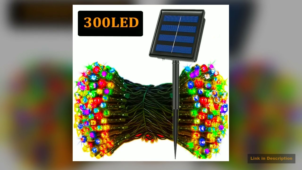 LED Solar String Lights 300LED 8 Modes Solar Powered Xmas Outdoor Lights Waterproof Starry