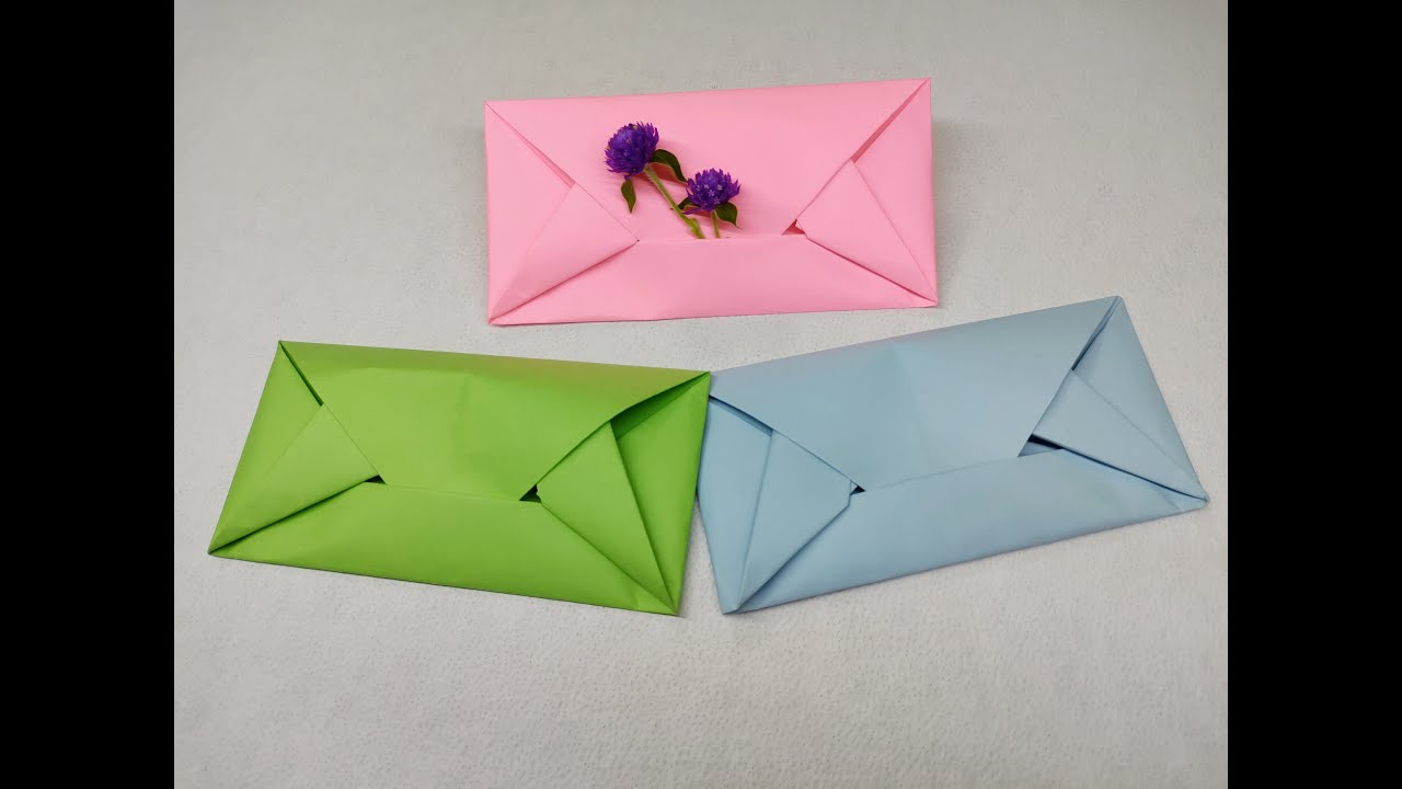 COMO HACER SOBRES DE PAPEL SIN PEGAMENTO, FACIL! - YouTube