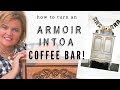 SEE How We Turned an Unwanted TV ARMOIRE into a FUN COFFEE BAR!  Using ALL-IN-ONE PAINT!