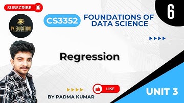 3.6 Regression | FDS | CS3352 | Anna university R2021 in Tamil