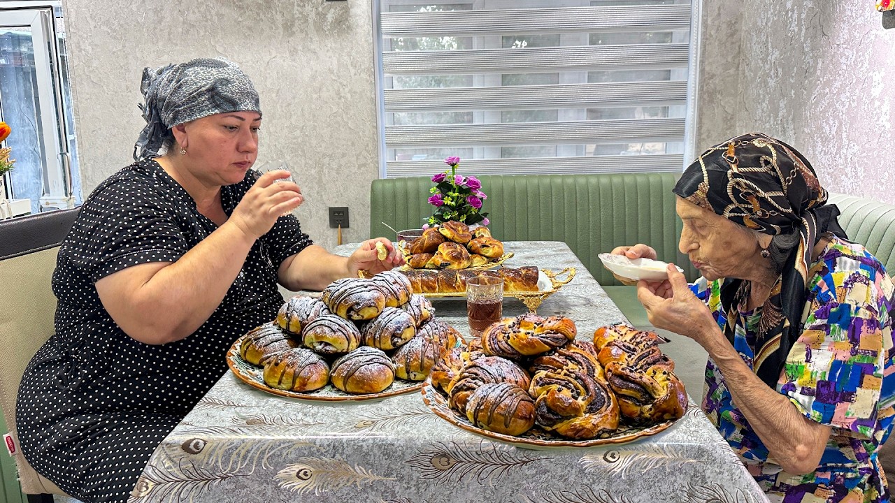 Сладкие моменты на бабушкиной кухне – шоколадные булочки и плетеные булочки!