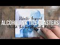 Winter Inspired Alcohol Ink Tile Coasters | Painting | Elizabeth Karlson