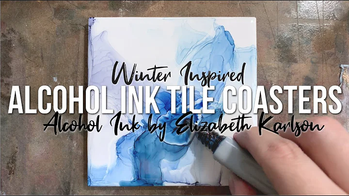 Winter Inspired Alcohol Ink Tile Coasters | Painti...