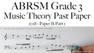 ABRSM Music Theory Grade 3 Past Paper 2018 B Part 1 with Sharon Bill