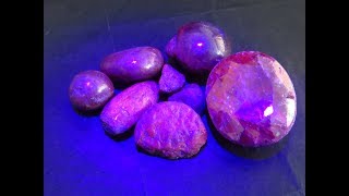 Cara gampang/mudah test Ruby asli or palsu dgn sinar UV Ultra Violet, Natural corundum