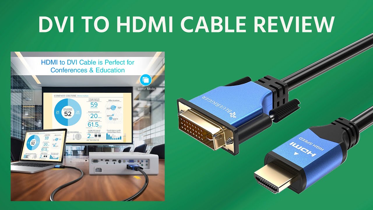 Blue Rigger High Speed HDMI To DVI Adapter Cable Unboxing & Quick ...