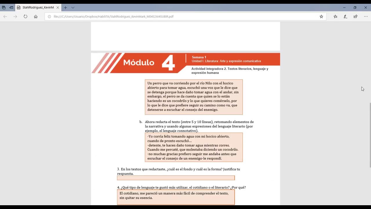 Actividad integradora 2 TEXTOS LITERARIOS, LENGUAJE Y EXPRESION HUMANA